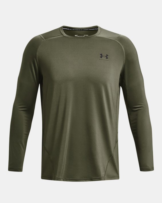 Men's HeatGear® Fitted Long Sleeve, Green, pdpMainDesktop image number 4